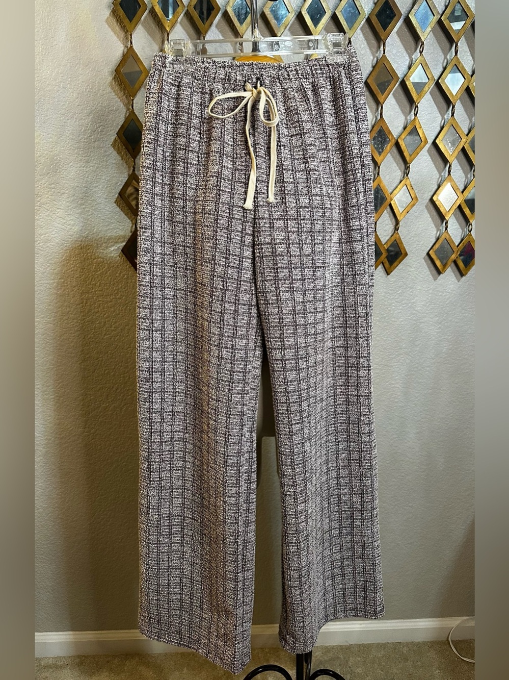 NWT WinWin TALL GIRL Tweed Pants in Pink & Burgundy